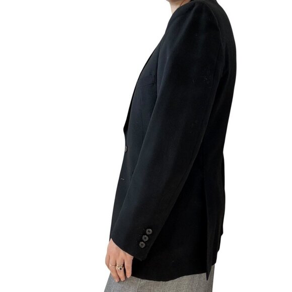 Vintage Givenchy Mens Black 100% Wool Sport Coat Oversized Blazer Suit Set 40R - Picture 6 of 9